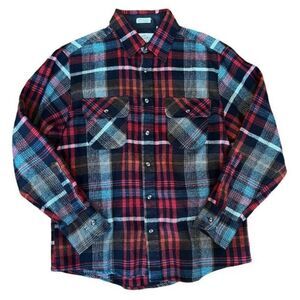 VTG Northwest Territory Flannel Shirt Mens Medium‎ Button Down Red Plaid Lined